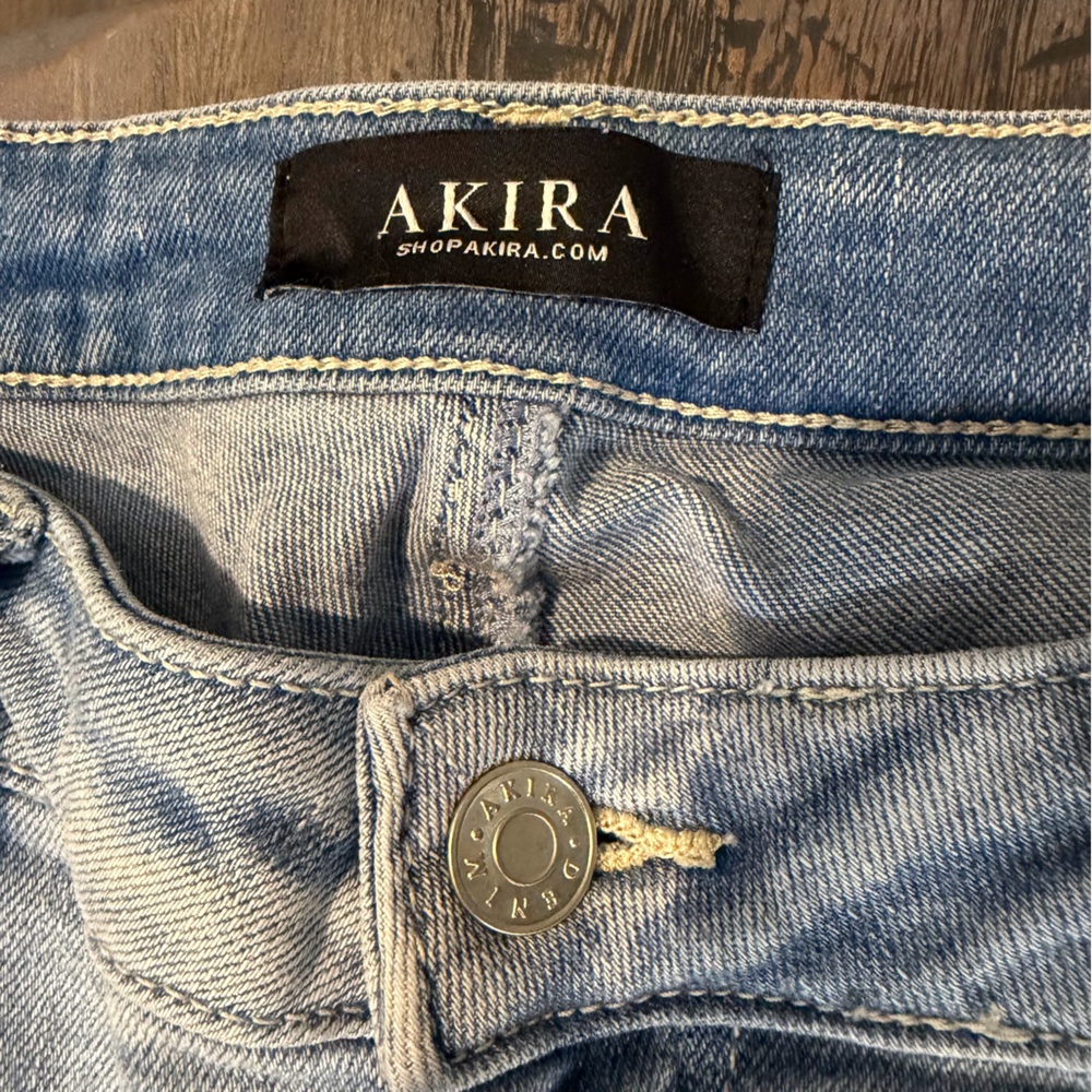 AKIRA Graphic Butterfly Pop Art Jeans High Rise Statement Denim Size 27 - Picture 6 of 11